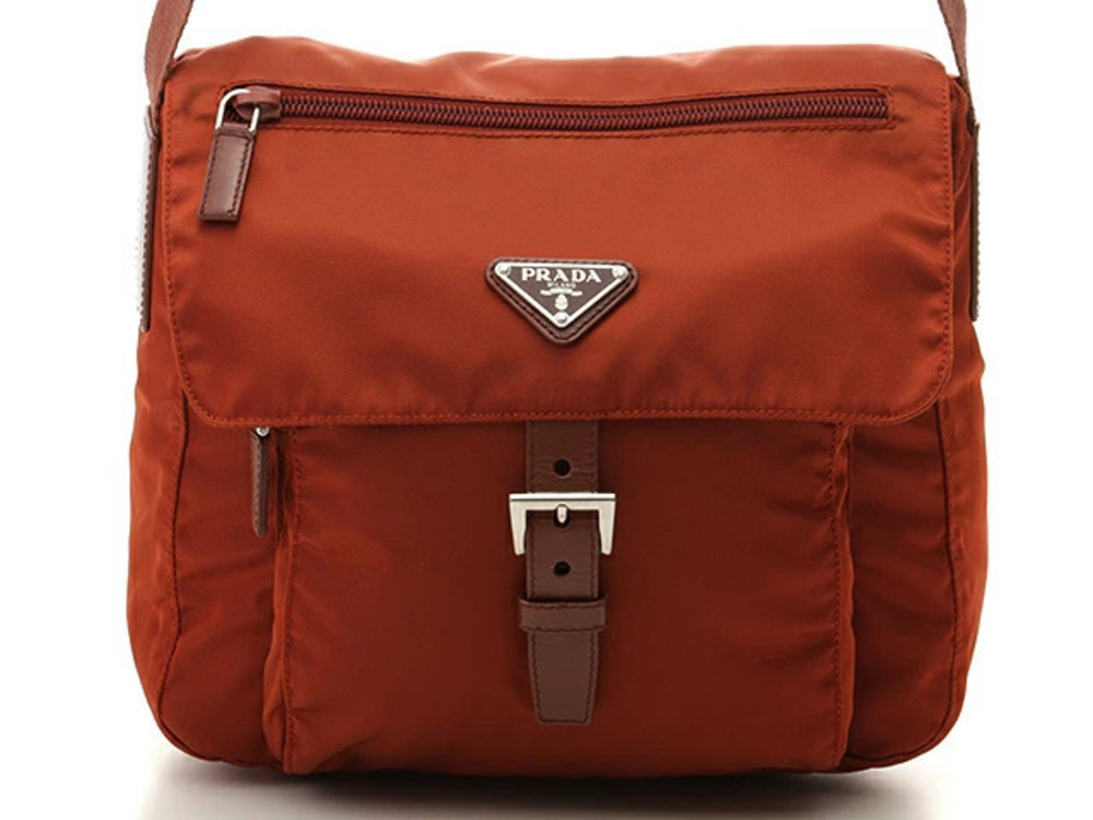 Prada Shoulder Bag Leather Brown